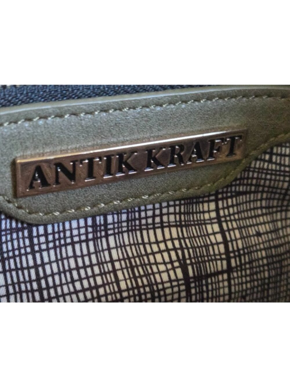 Antik Kraft Olive Green Soft Vegan Leather Crossbody Bag Adjustable 3 Sections - Picture 7 of 13